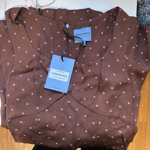 Brown Polka Dot Mini Dress - Picture 2 of 2